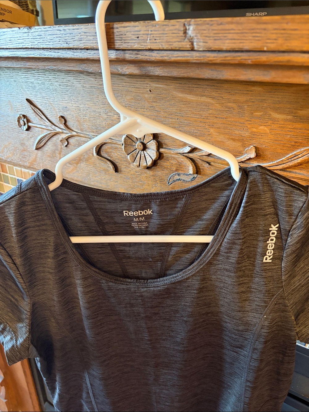 Reebok Women's Charcoal Heather Short Sleeve Performance Tee
